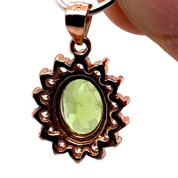 Peridot 1.50ct Rose Gold Solid Silver Pendant - Picture 7 of 7